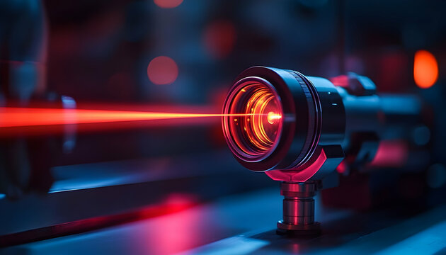 Industrial laser focusing lens in lab