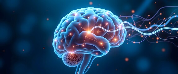 Fototapeta premium Psilocybin therapy breakthrough: Psychedelic research explores consciousness for emotional healing and anxiety relief. Neural Rewiring Concept Illustrating Brain Plasticity and Networks