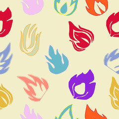 Abstract Fire Background. Abstract flame Background. doodle fire background. Flame Seamless Pattern. Fire flame seamless pattern