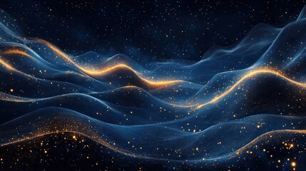 Abstract ethereal landscape with shimmering particles