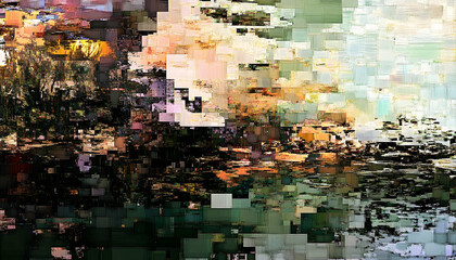 Pixelated Landscape Scene