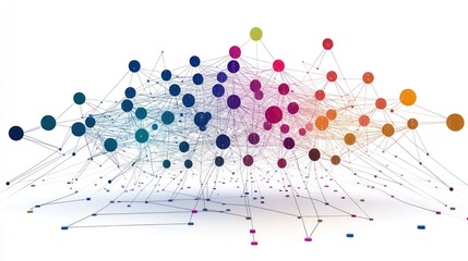 Complex network of interconnected nodes