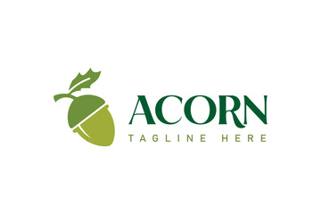 acorn logo vector illustration. oak acorn logo template