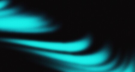 Dark grainy background, glowing sky blue abstract noise texture wave shape on black banner poster header backdrop, copy space
