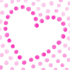 ピンクドットのハート柄フレーム