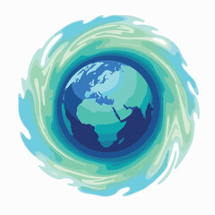 Vibrant aurora enveloping Earth in space, natural light display