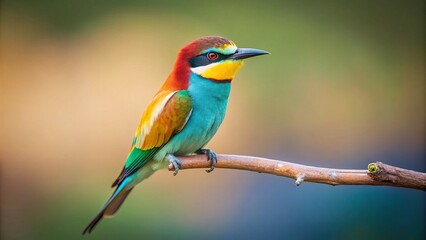 Minimalist European Bee-eater Bird in Nature Habitat - Wildlife Photography
