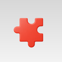 Fototapeta premium 3d Realistic Puzzle Icon vector illustration