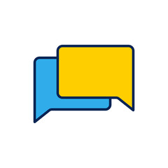 Chat bubble icon representing messaging, communication, or conversation in minimalistic design style