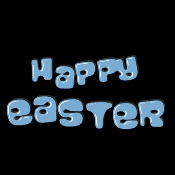 Bold Happy Easter Typography with Colorful Letters on Black Background