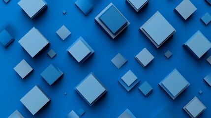 Abstract Blue Cube Pattern Background Digital Art