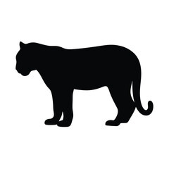 Obraz premium Silhouette vector of a Leopard illustration isolated on a white background