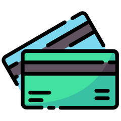 bank card vector filled outline icon