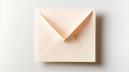 Beige envelope on white background