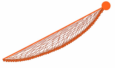 Orange fishing net hammock