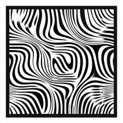 Obraz premium A mesmerizing black and white abstract design featuring wavy lines and patterns for artistic and modern projects.