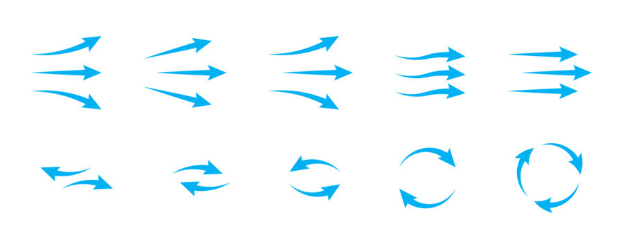 Air flow arrows set