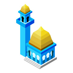 Vector isometric illustration of a mosque