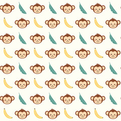 Monkey wallpaper pattern vector