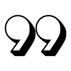 3D quote sign icon text concept message bubble dialog symbol. Vector quotation mark symbol. Double quotes sign end of words. Circle buttons quote sign graphic talk double inverted label.