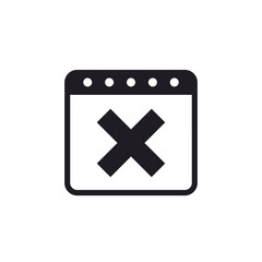 Obraz premium Cancel appointment icon with calendar, pictogram on white
