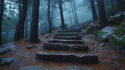Embarking on a serene hiking journey, each mindful step through the forest brings tranquility and connection with nature.