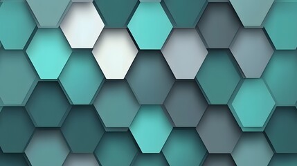 Abstract Teal Hexagon Geometric Pattern Background