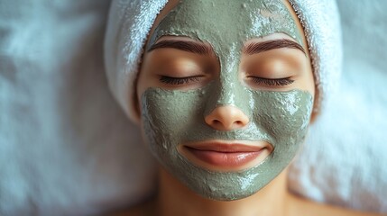 Fototapeta premium Create a nourishing DIY face mask using clay, honey, and avocado for healthy, glowing skin. Perfect for a spa day at home!