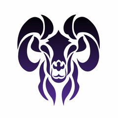 illustration design abstract tribal art design horned goat head tattoo