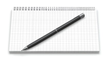 Blank notepad with pen