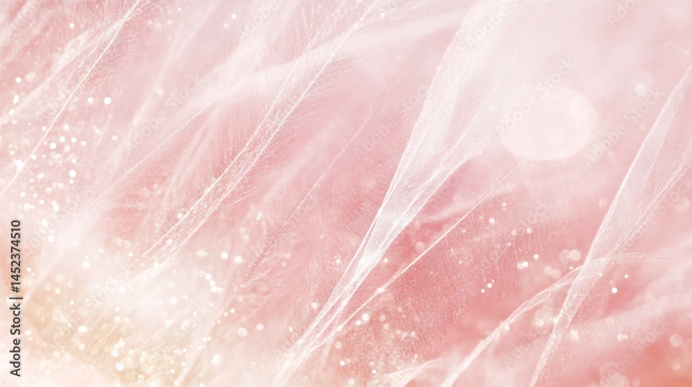 Poster gentle dandelion seeds drift through a soft pink and cream backdrop, creating a serene atmosphere. t