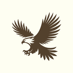 flying eagle illustration logo design vector template