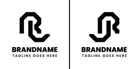 Letters RL and JR Geometric Monogram Logo, suitable for any brand with RL LR RJ JR initials