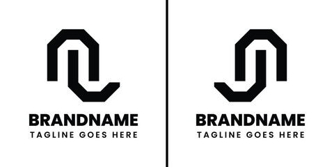 Fototapeta premium Letters NL and NJ Geometric Monogram Logo, suitable for any brand with NL LN NJ JN initials