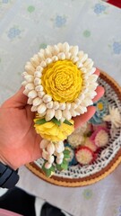 Artificial flowers made from natural materials
Aeschynomene indics L., weeds in the fields.