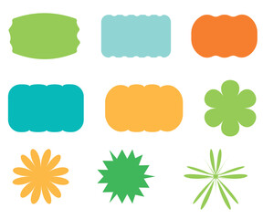 Colorful Abstract Label and Badge Shapes Vector Set