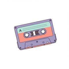 Fototapeta premium Pastel Colored Cassette Tape Illustration