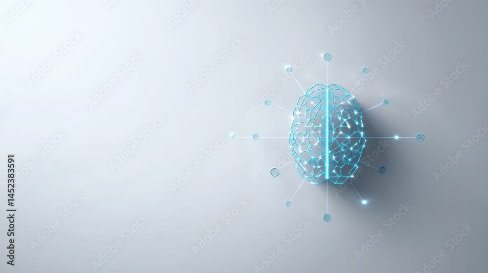 Aufkleber intricate representation of a brain connected with lines signifying the concept of neural interfaces