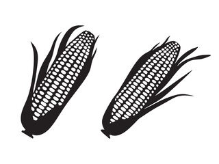 corn silhouette vector illustration on white background