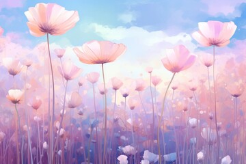 Fototapeta premium Flower field outdoors blossom nature.