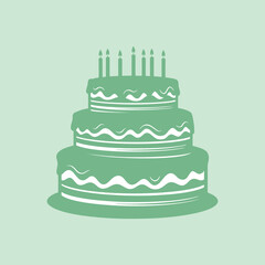 birthday cake vector illustration with candles