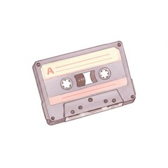 Obraz premium Classic Audio Cassette Tape in Gray Color with White Background