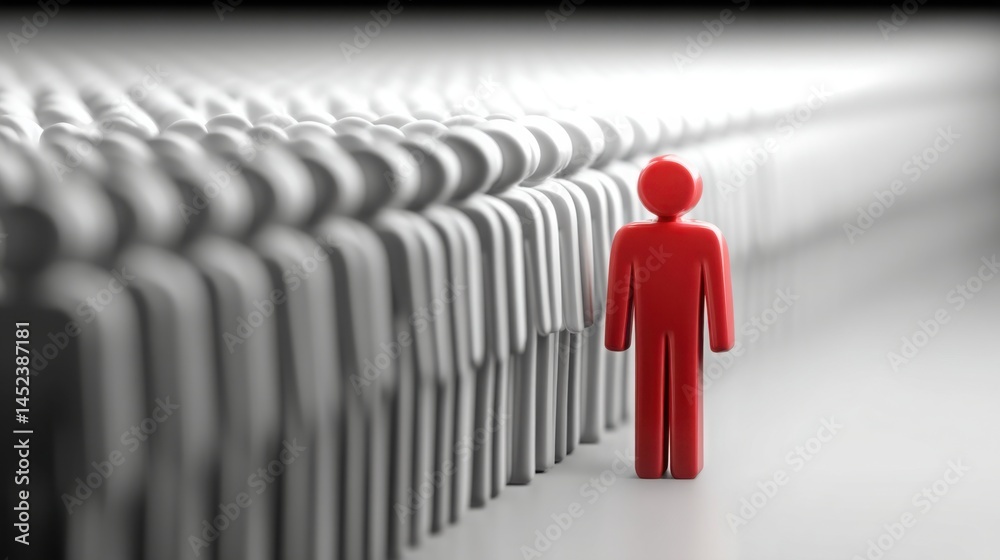 Poster person standing in front of a crowd symbolizing pattern recognition in behavioral ai traders in a co