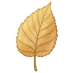Obraz premium Golden Leaf Illustration on White Background