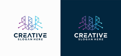 w letter technology logo. w logo design modern technology, w  letter logo, financial Bio tech vector