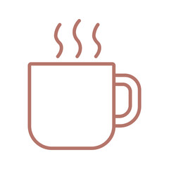 Minimal hot drink icon in brown outline