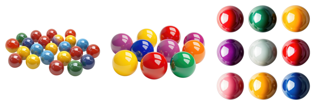 Set of bingo balls isolated on transparent, PNG - Powered by Adobe