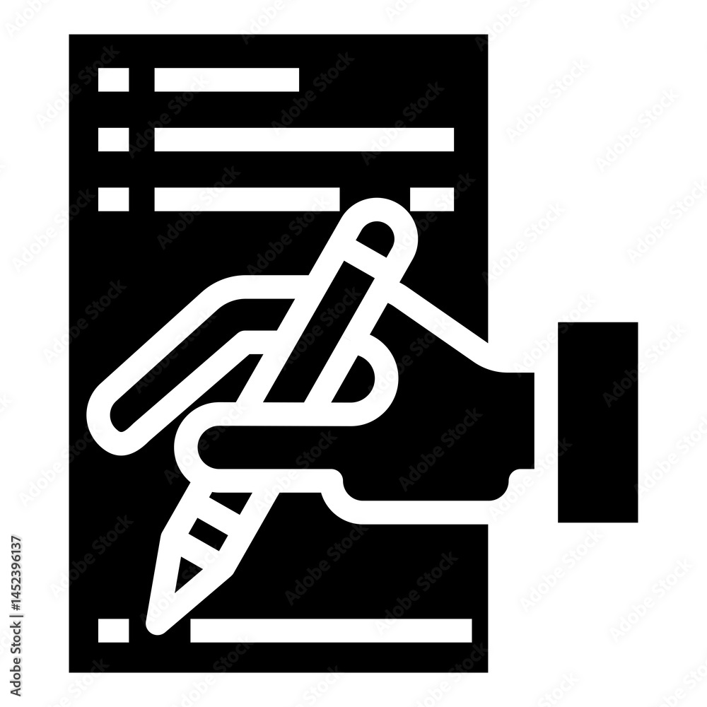Aufkleber fill in the document vector icon