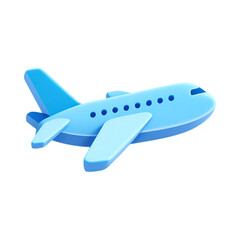 Cute blue airplane icon, travel, journey, flight.