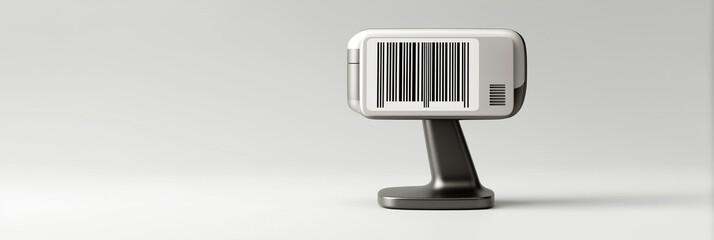 Barcode displayed on a modern digital screen with minimalistic background for retail and scanning concept